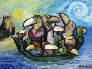 002-Parrots-Boat